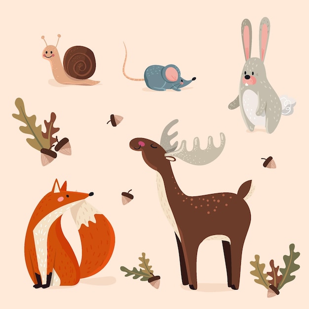 Herfst bos dieren collectie