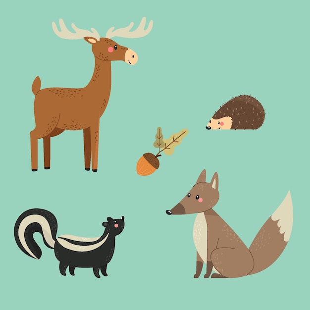 Gratis vector herfst dieren collectie