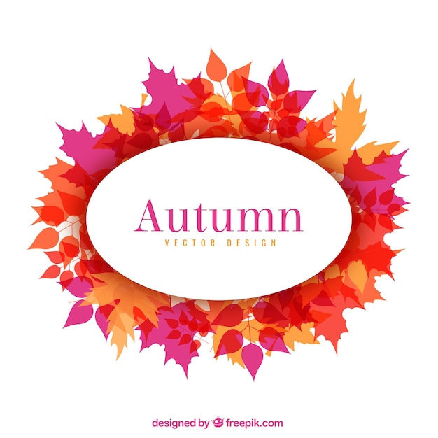 Gratis vector herfst frame met bladeren