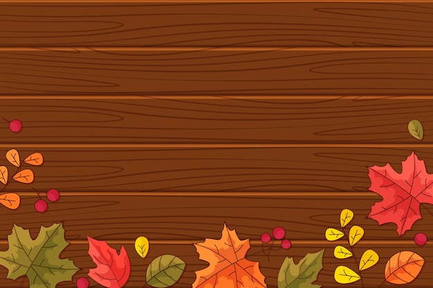 Gratis vector herfst hout achtergrondontwerp