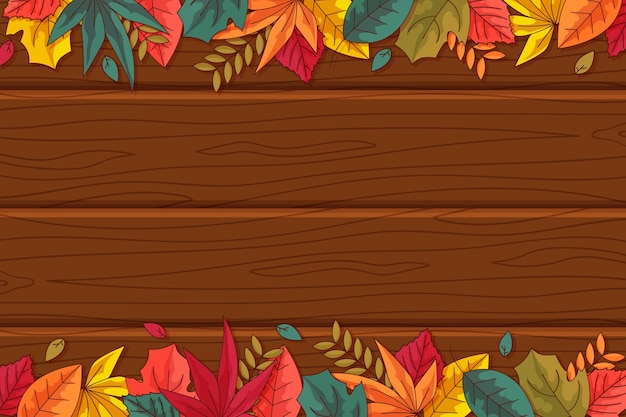 Gratis vector herfst hout achtergrondontwerp