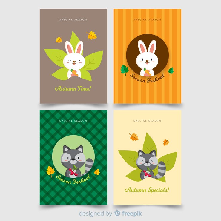Gratis Vector herfst kaart met mooie bladeren