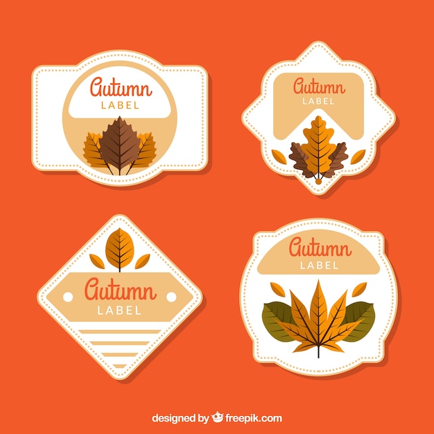 Gratis vector herfst labelverzameling