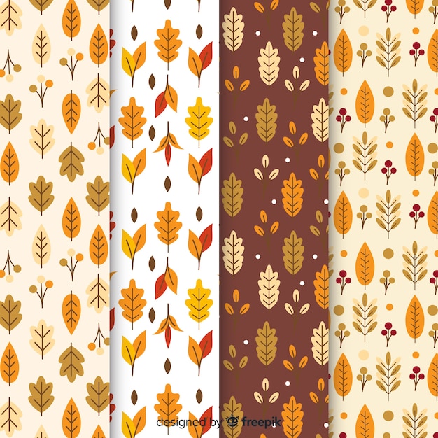 Herfst patroon collectie plat ontwerp