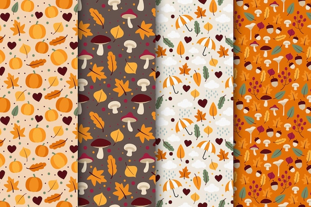 Gratis vector herfst patroon collectie