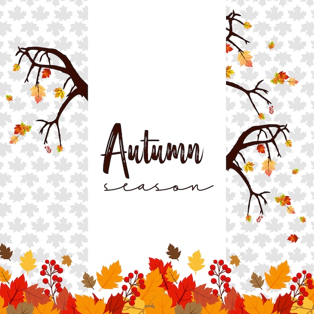 Gratis vector herfst seizoen ontwerp met lichte achtergrond vector