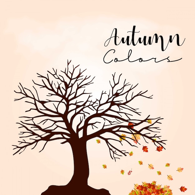 Gratis vector herfst seizoen ontwerp met lichte achtergrond vector