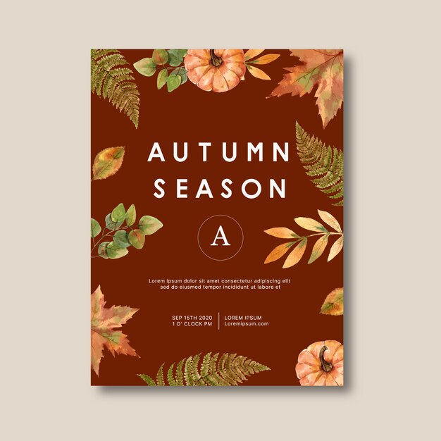 Herfst thema Poster met planten