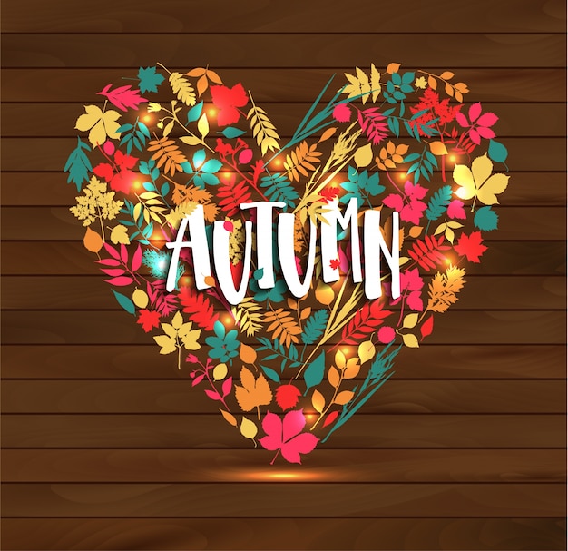 Gratis vector herfst vallen illustratie van hart