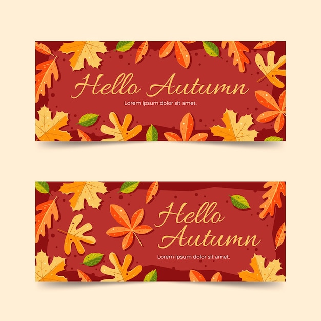 Herfst verkoop banners in platte ontwerp