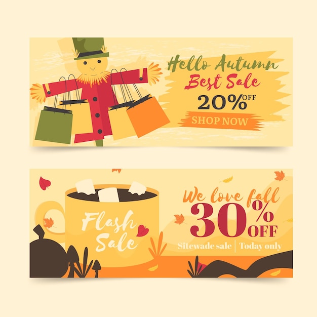 Herfst verkoop banners pack