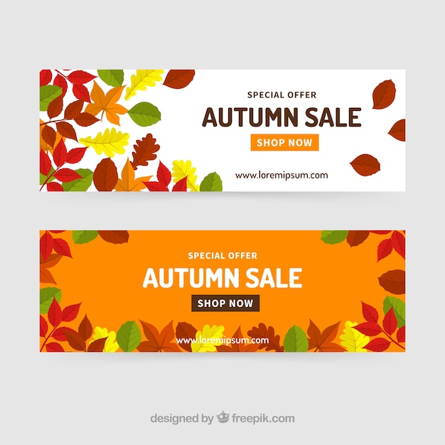 Herfst verkoop banners