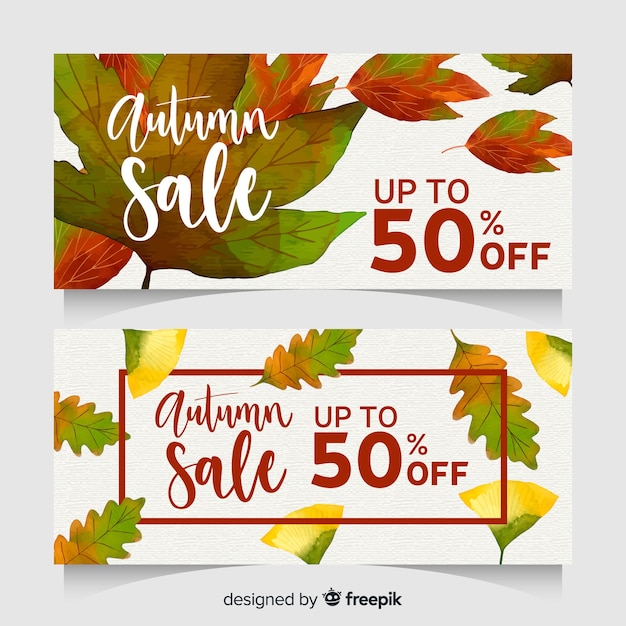 Herfst verkoop banners