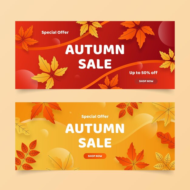 Herfst verkoop banners