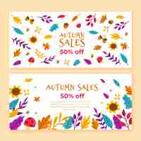 Gratis vector herfst verkoop banners