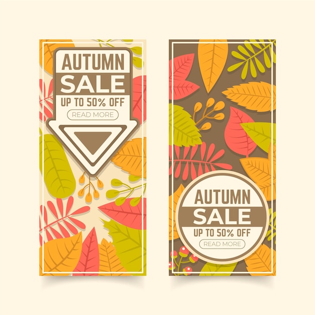 Herfst verkoop verticale banners