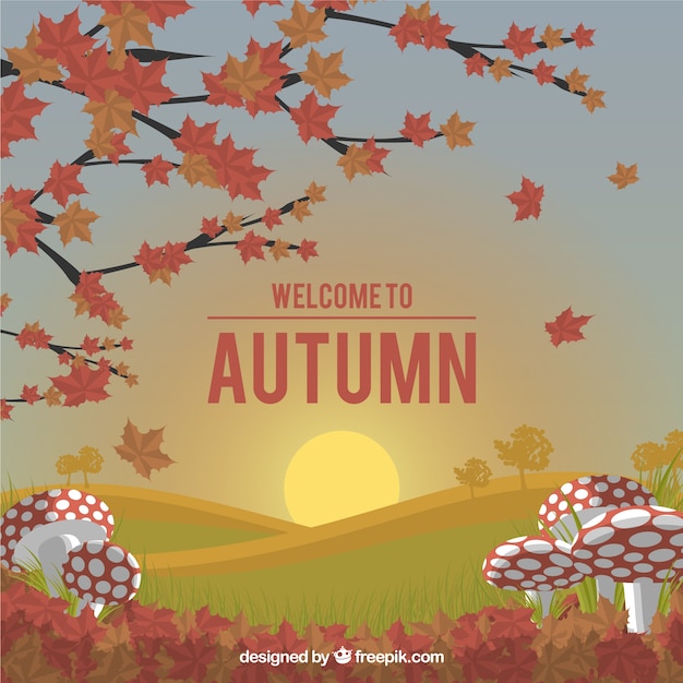 Gratis vector herfst weide achtergrond