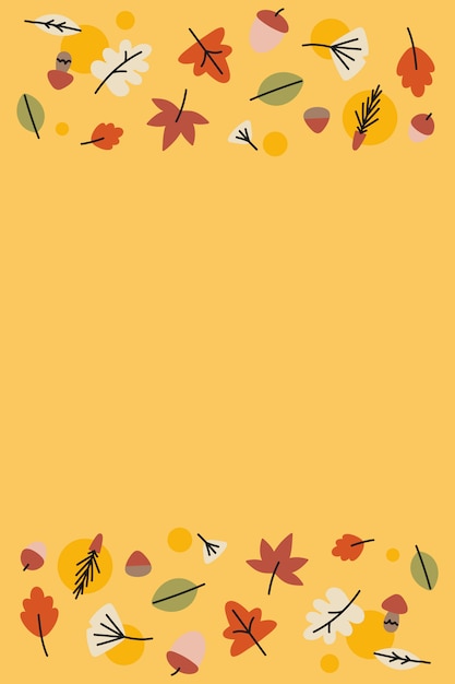 Gratis vector herfstbladeren op geel