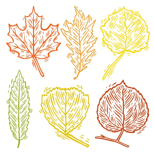 Gratis vector herfstbladeren pack