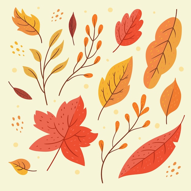 Gratis vector herfstbladeren pack