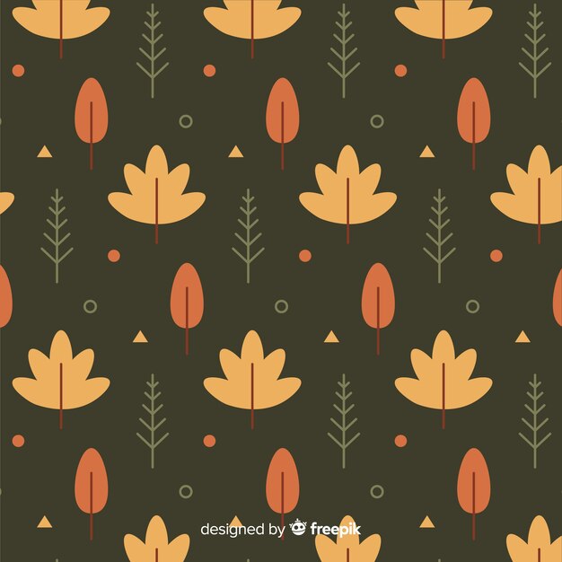 Herfstbladeren patroon plat ontwerp