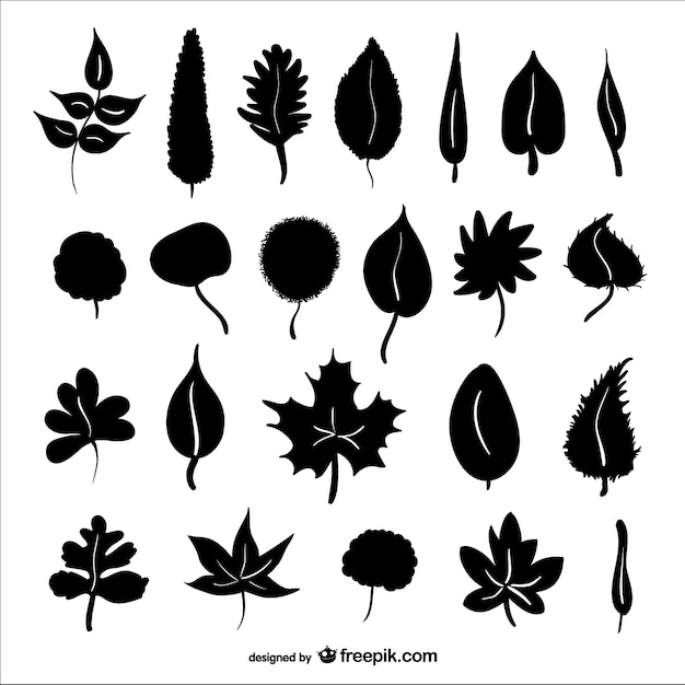 Herfstbladeren vector silhouetten
