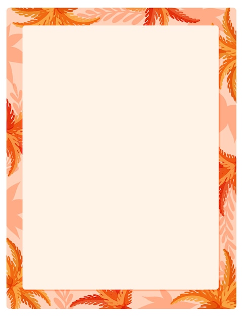 Gratis vector herfstpalmblaadjes aframe border template achtergrond