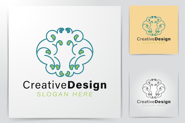 Gratis vector hersenen logo ideeën. inspiratie logo ontwerp. sjabloon vectorillustratie. geïsoleerd op witte achtergrond