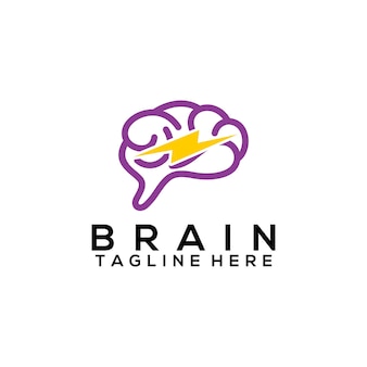 Hersenen logo ontwerpconcept geïsoleerd op witte achtergrond