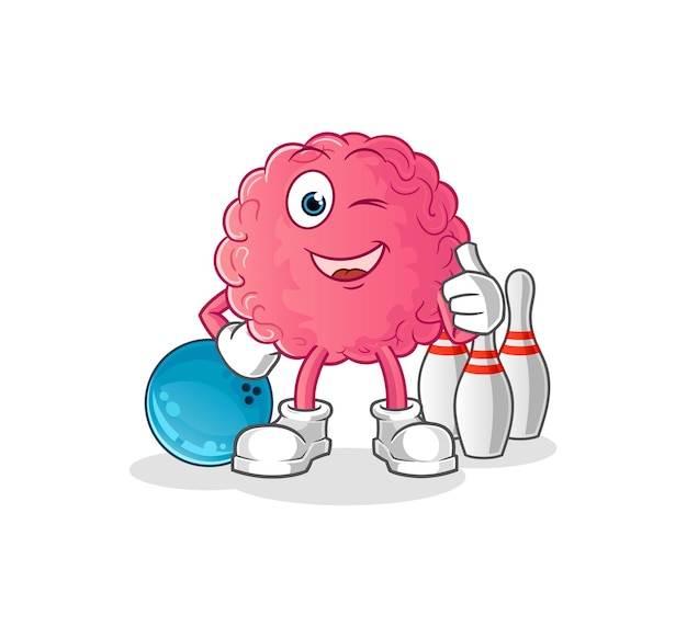 Hersenen spelen bowlen illustratie. karakter vector