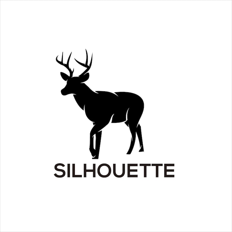 Gratis Vector herten silhouet ontwerp vector ontwerp illustratie