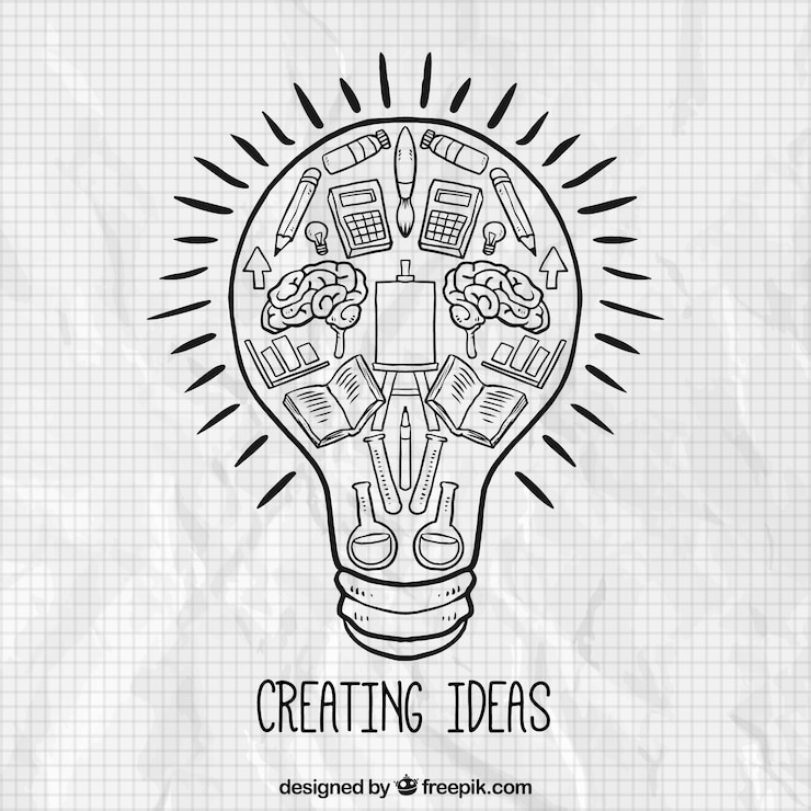 Gratis Vector het creëren van ideeën begrip