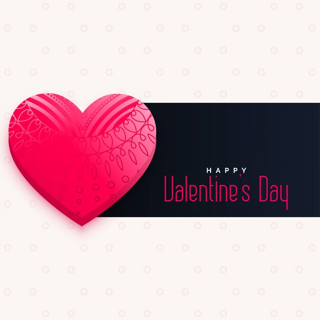 Het decoratieve roze hart van de valentijnskaartendag met tekstruimte