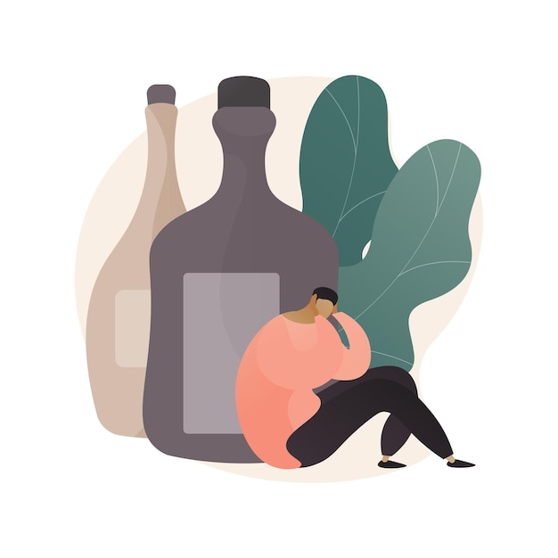 Gratis vector het drinken van alcohol abstract concept illustratie