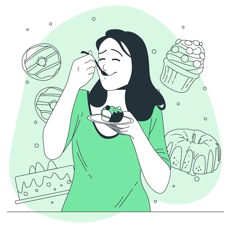Gratis Vector het eten van de illustratie van het dessertconcept