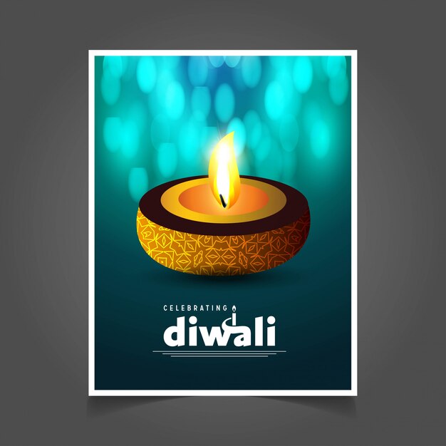 Het gelukkige ontwerp van de diwalibrochure met unieke stijl