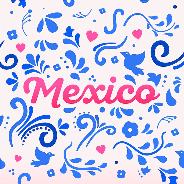 Het kleurrijke van letters voorzien van mexico met ornamenten