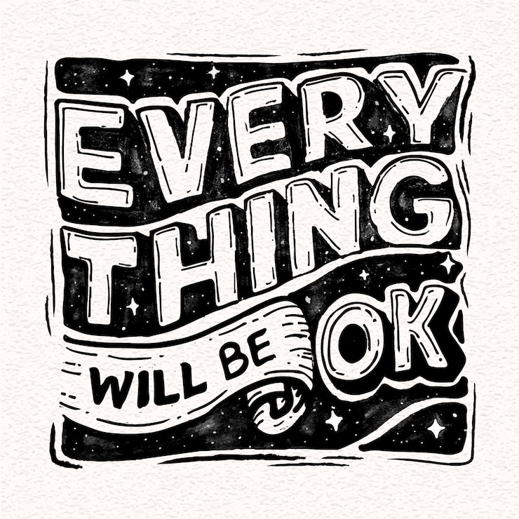 Gratis Vector het komt wel goed, lettering.