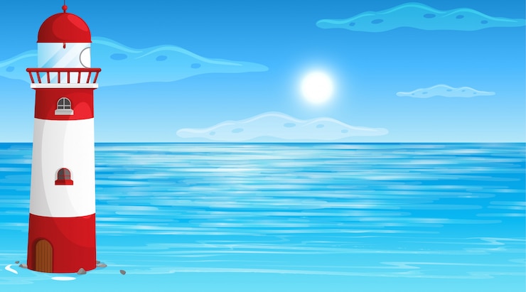 Gratis Vector het lege oceaan kustlandschap van het aardstrand