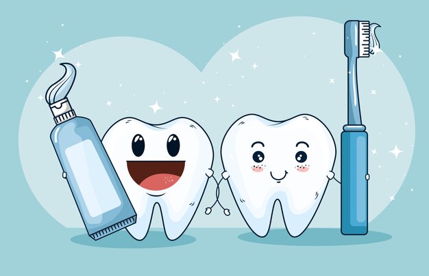 Het medicijn van de tandenbehandeling met tandpasta en tandenborstel