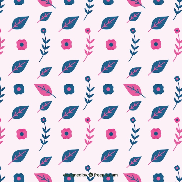 Gratis vector het patroon van bladeren en sierbloemen