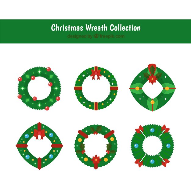 Het verzamelen van bloemen krans met kerst gegevens in plat design