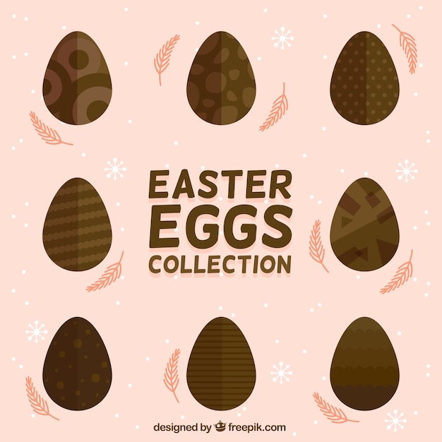 Het verzamelen van chocolade-eieren voor Pasen