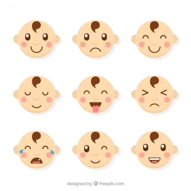 Gratis vector het verzamelen van de baby avatar