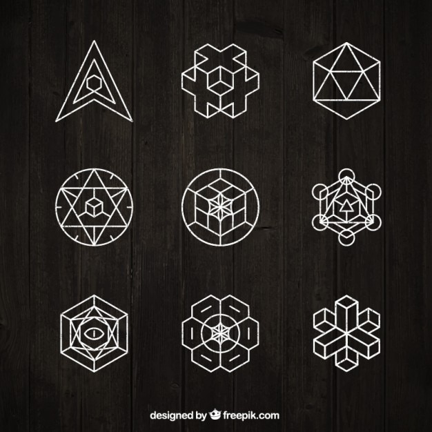 Gratis vector het verzamelen van geometrische wit ornament