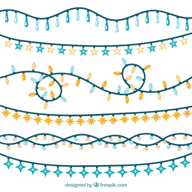 Gratis vector het verzamelen van kerstverlichting