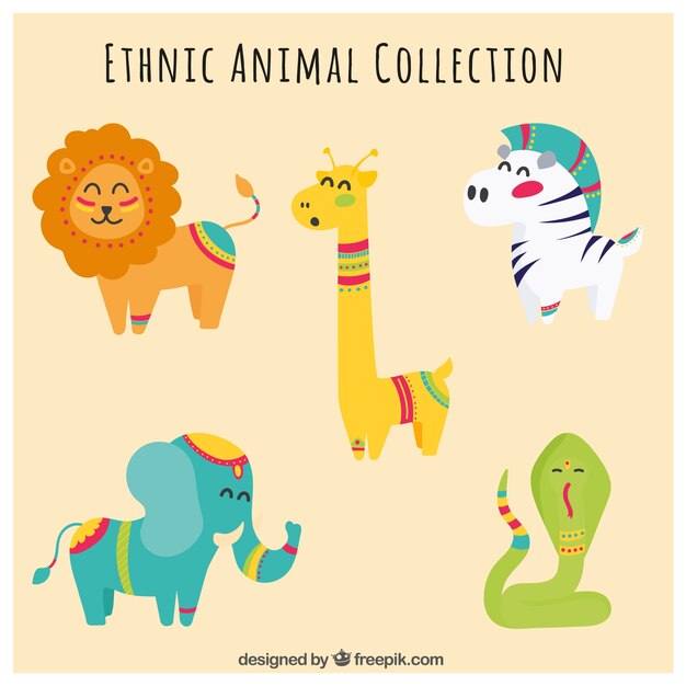 Het verzamelen van kinderlijke dieren met etnische gegevens