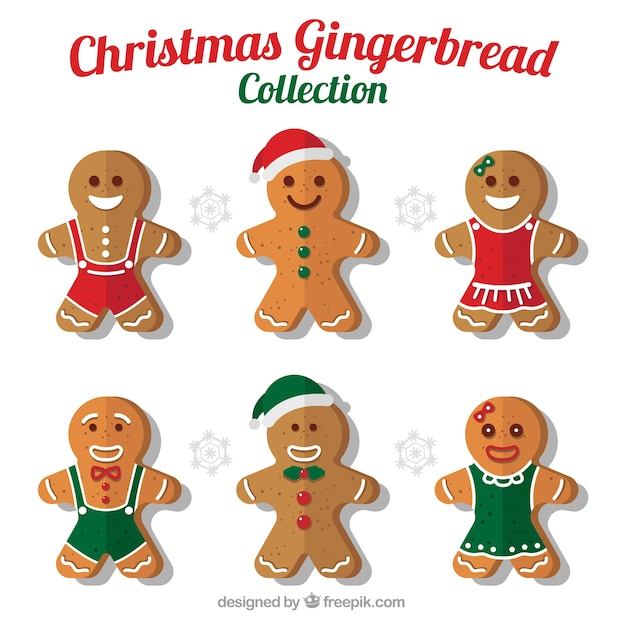 Gratis vector het verzamelen van leuke kerst cookies