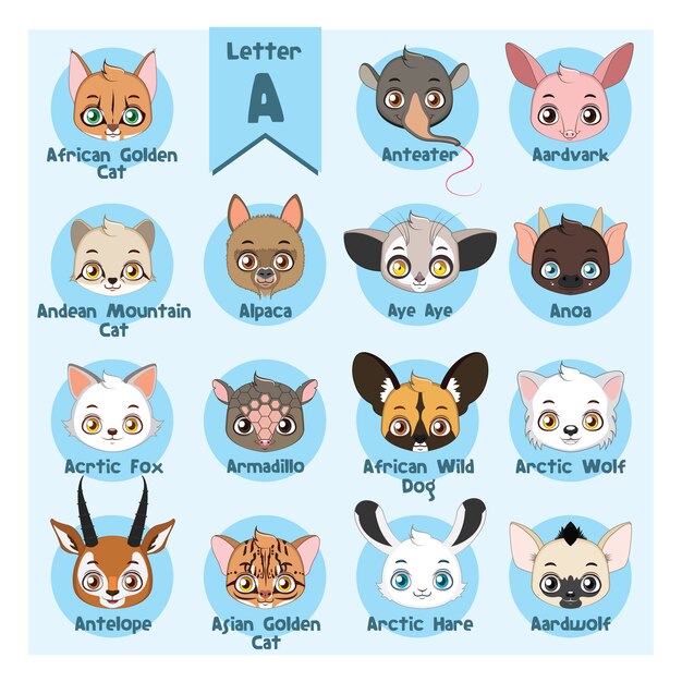 Het verzamelen van schattige dieren stickers