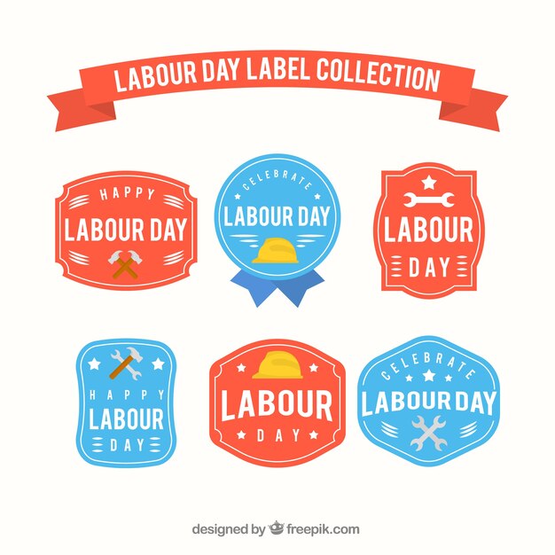 Het verzamelen van vintage worker dag stickers